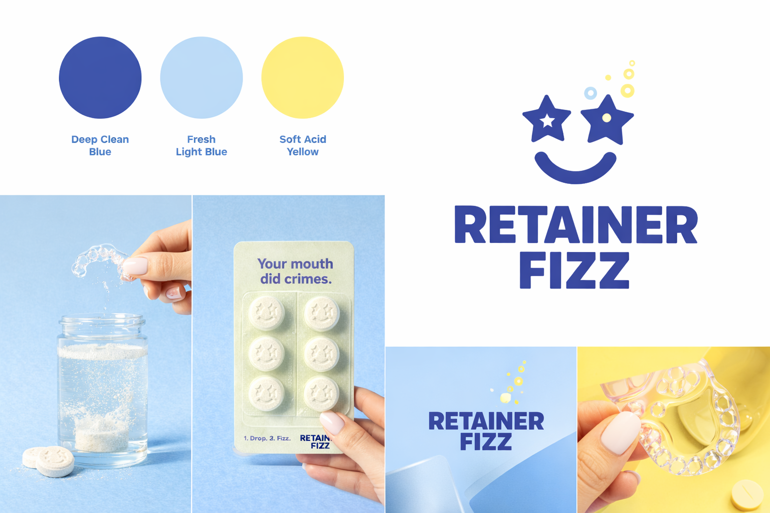 Drop a RetainerFizz tablet into water