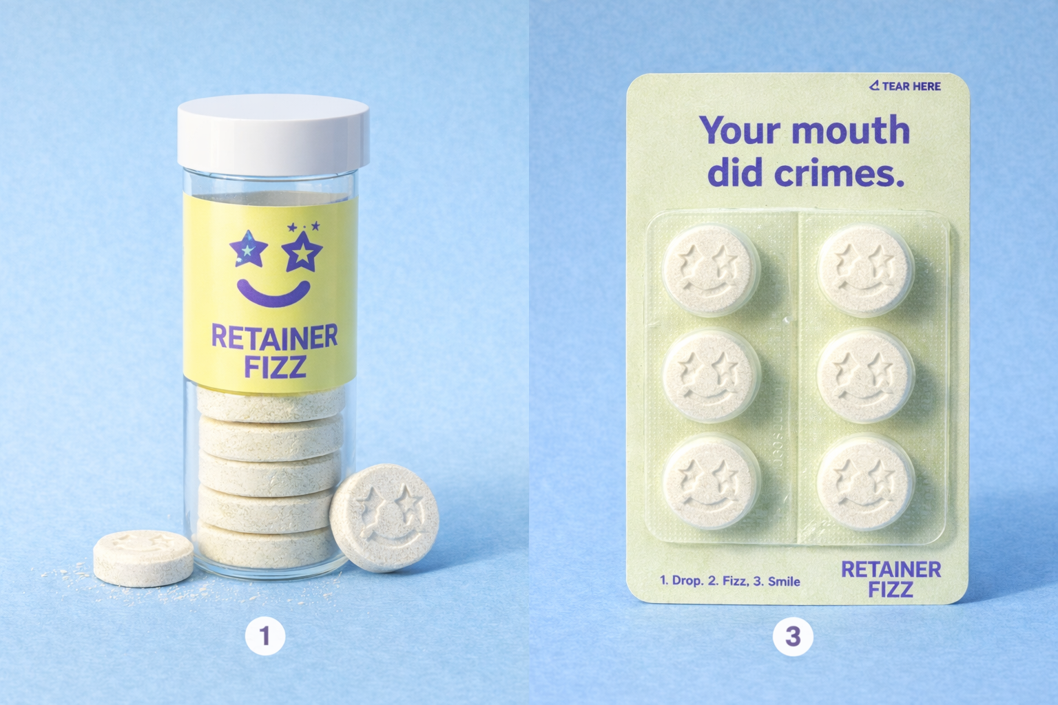 RetainerFizz fizzing in water